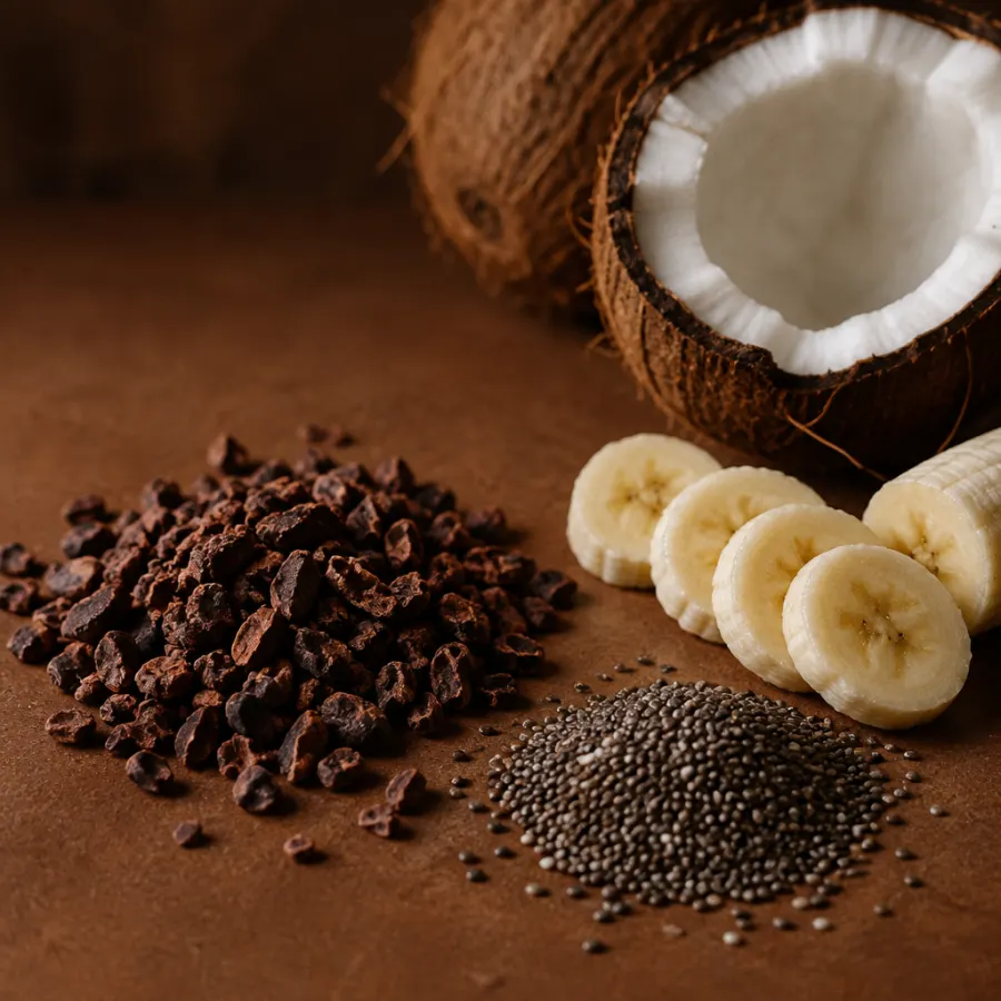 Kakao, chia, muz